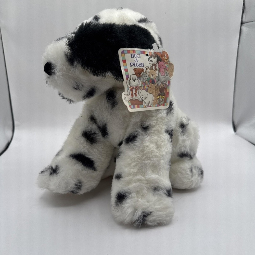 Commonwealth Dalmatian Dog Hug-A-Plush Stuffed Animal Curly 9 Inch Vintage 1990